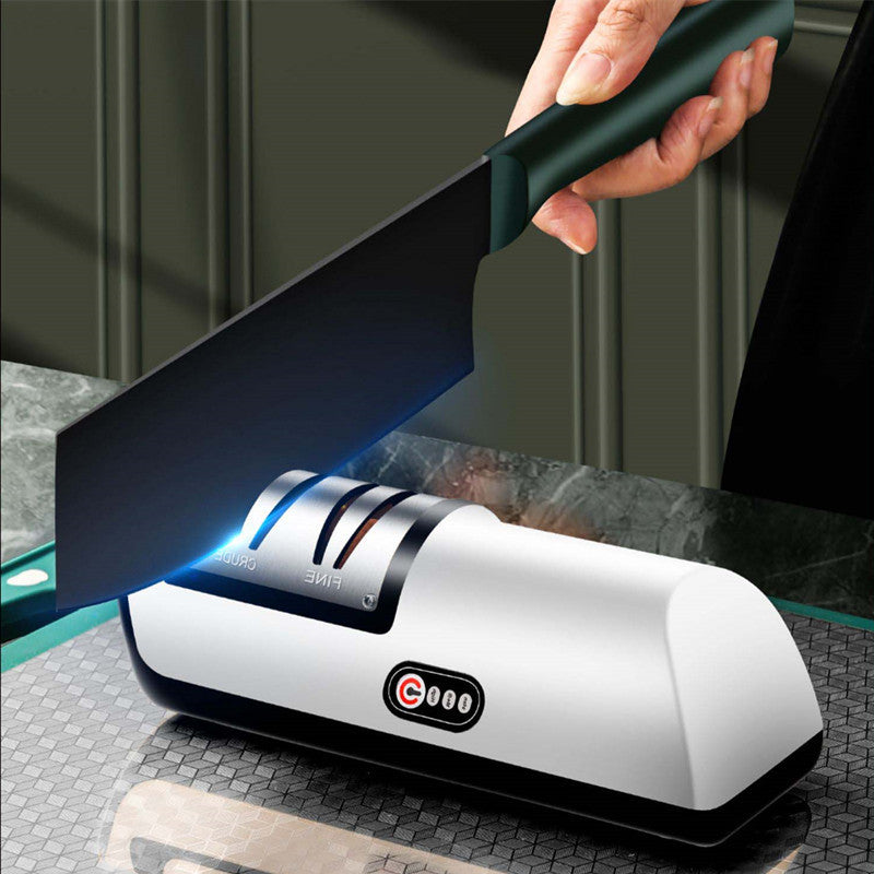 مبَرِّد سكاكين كهربائي قابل للشحن عبر USB أداة مطبخ تلقائية قابلة للتعديل لشحذ السكاكين والمقصات والطاحونة بسرعةEX-STOCK Canada