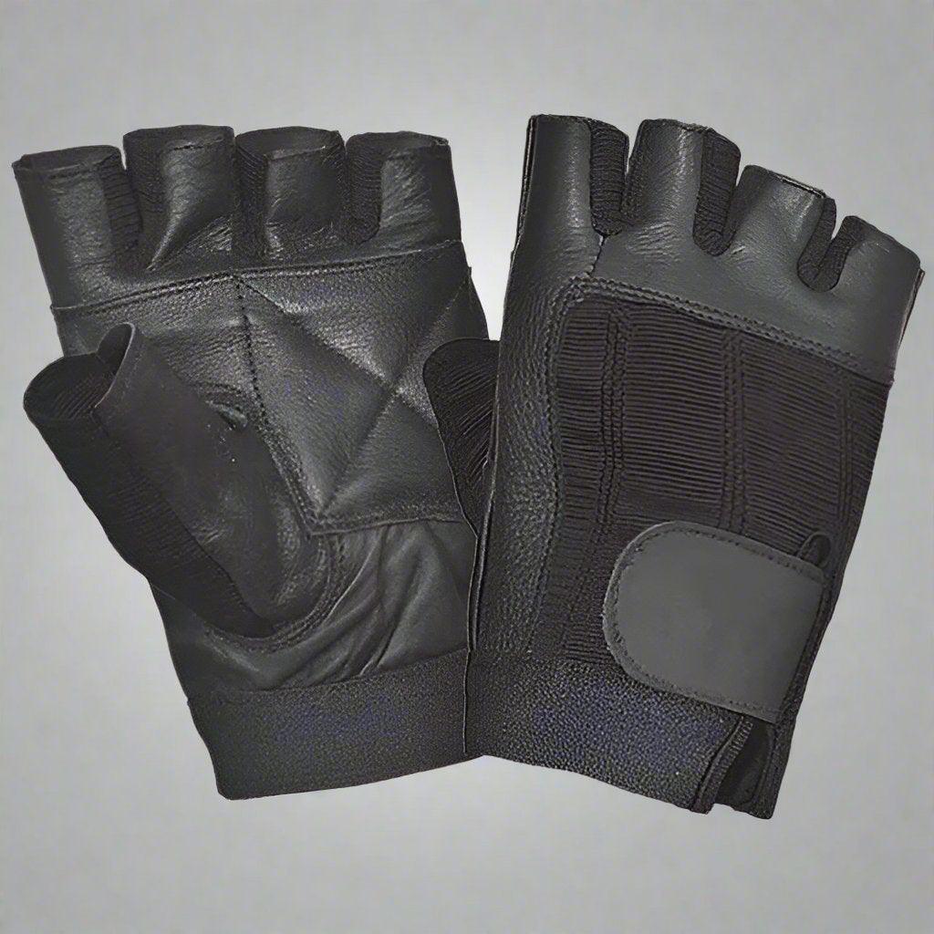 Unik International Leather & Fabric Fingerless Gloves EX-STOCK Canada