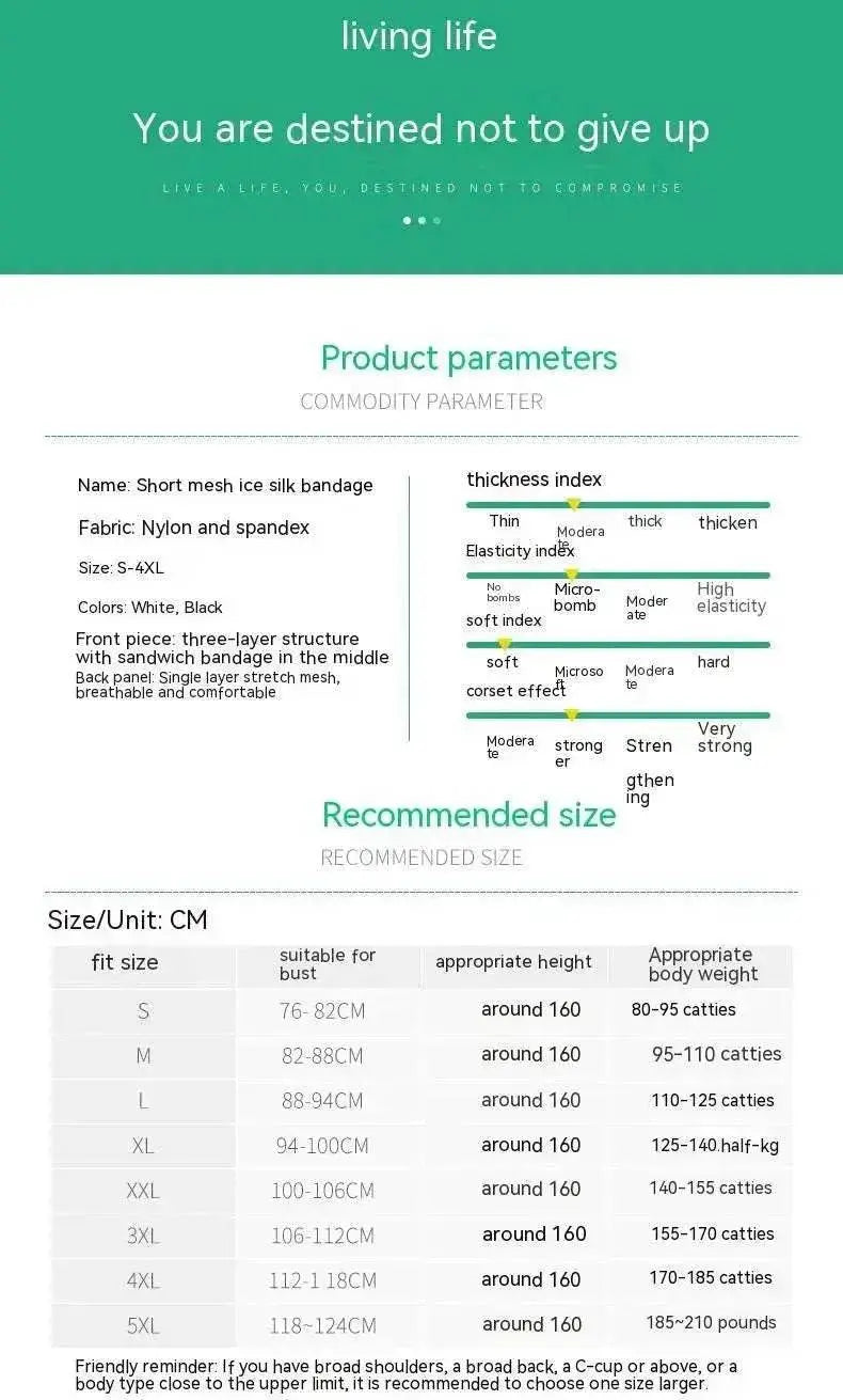 Unisex T Era Les Chest Cover Short Bandage shaping with Zipper - EX-STOCK Canada