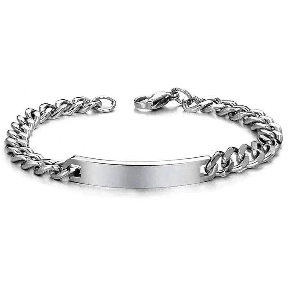 Bracciale Unisex in Acciaio al Titanio con Piastra Curva Placcato in Oro Rosa - EX-STOCK Canada