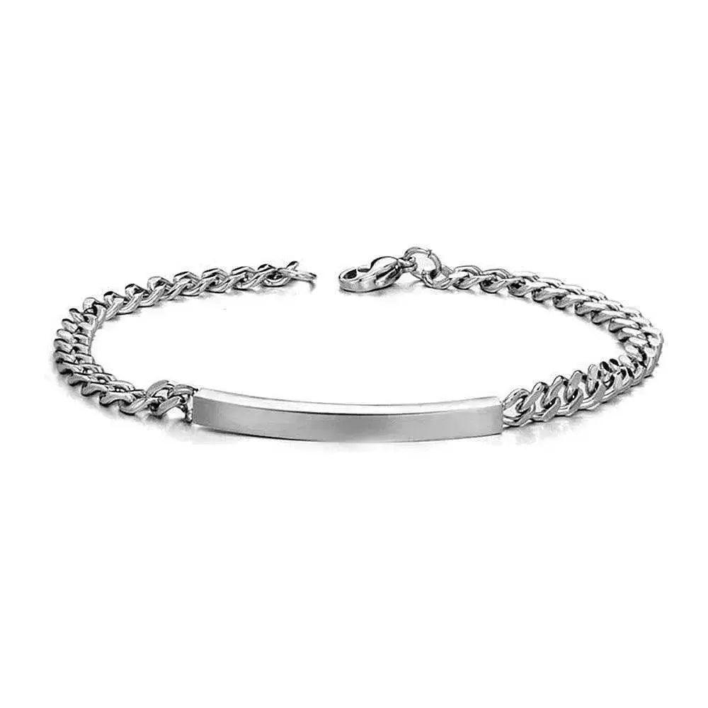 Bracciale Unisex in Acciaio al Titanio con Piastra Curva Placcato in Oro Rosa - EX-STOCK Canada