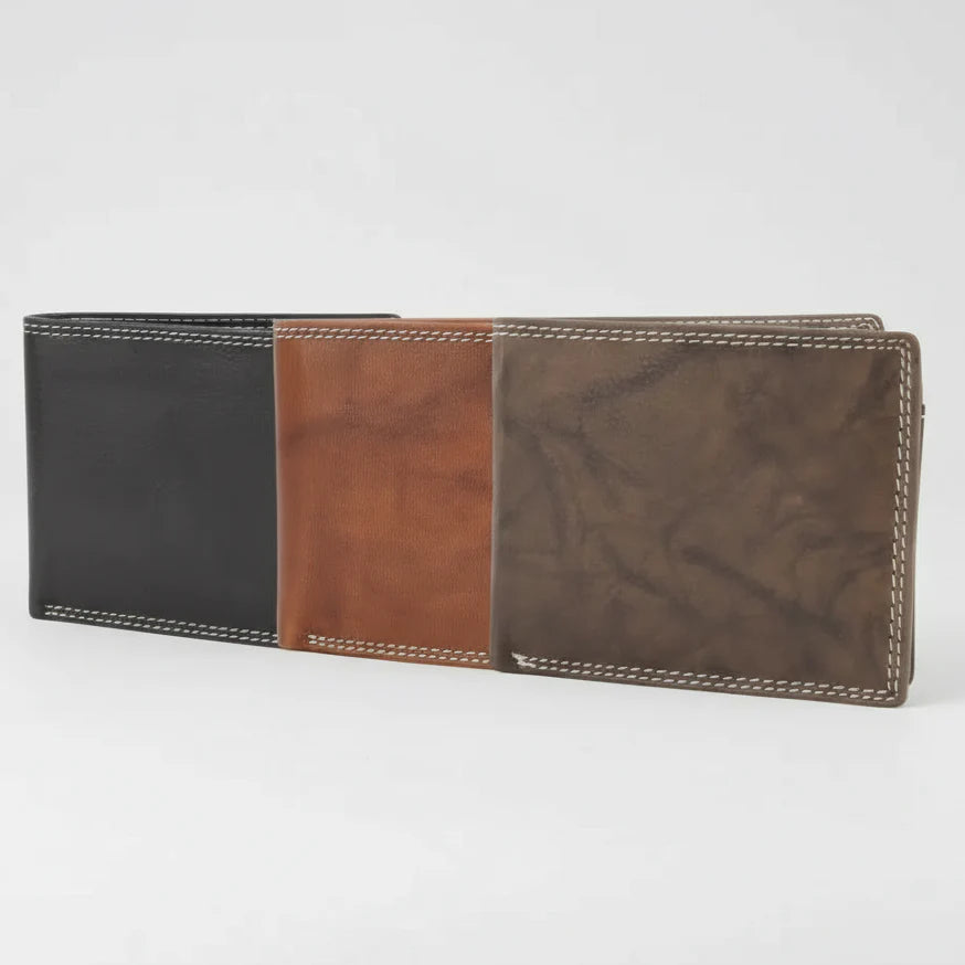Men's Oil Pull Up Top Flap Bifold Wallet EX-STOCK Canada