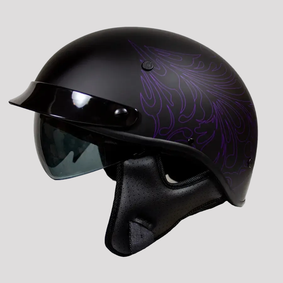 Casco Mezzo VOSS 707FRP Viola Paisley con Visiera