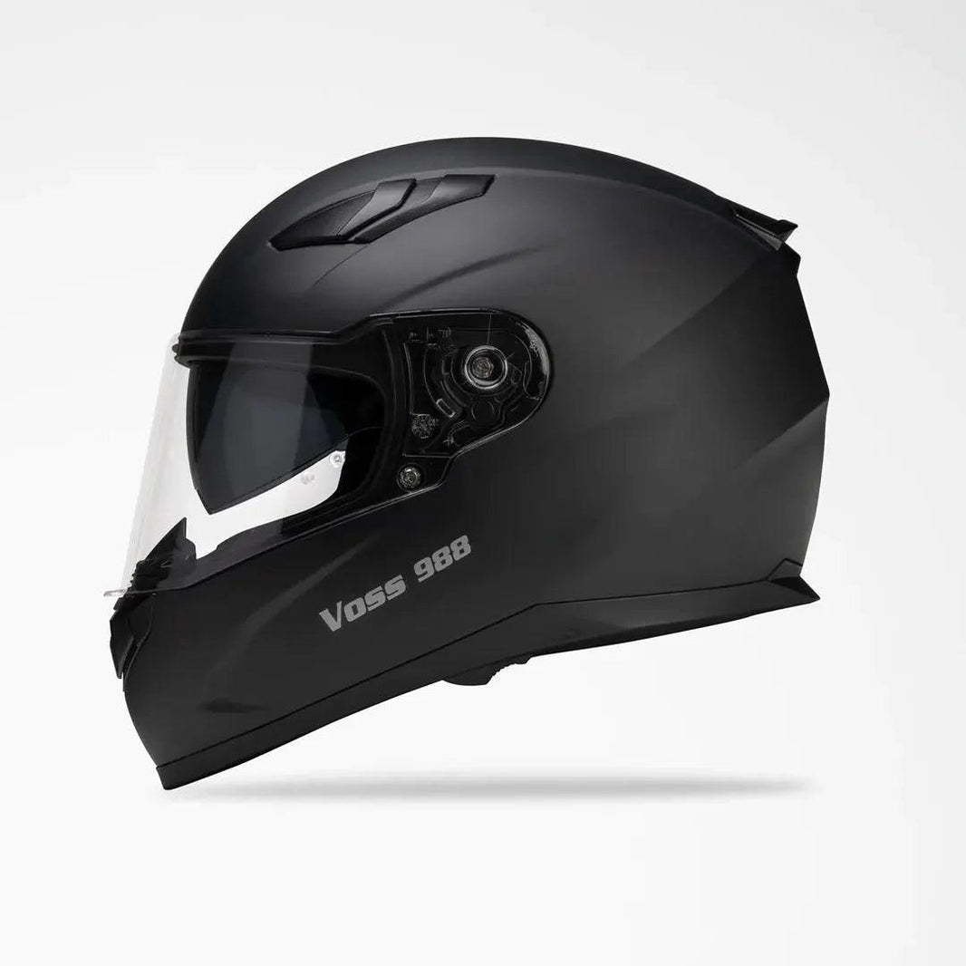 VOSS 988 MOTO-1 Matte Black Helmet EX-STOCK Canada