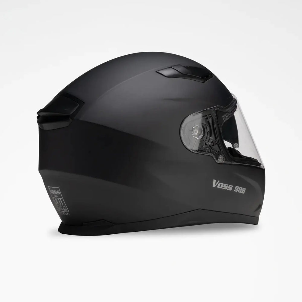 VOSS 988 MOTO-1 Matte Black Helmet EX-STOCK Canada