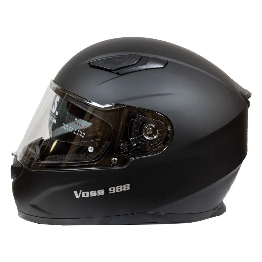 VOSS 988 MOTO-1 Matte Black Helmet EX-STOCK Canada