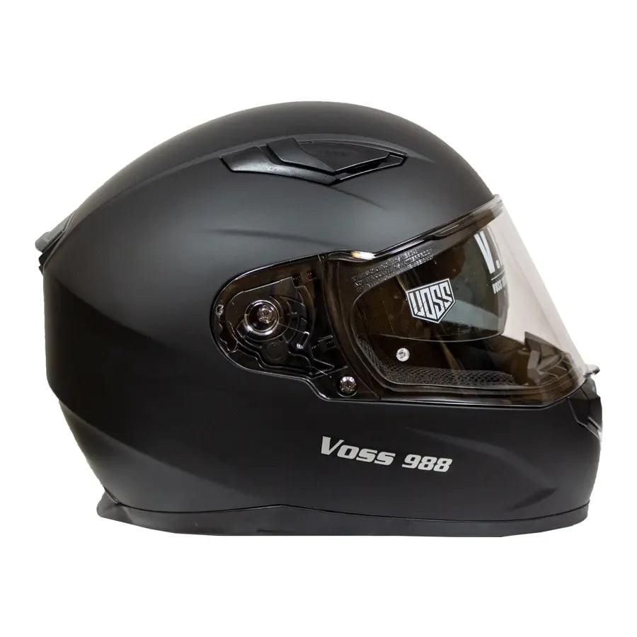 VOSS 988 MOTO-1 Matte Black Helmet EX-STOCK Canada