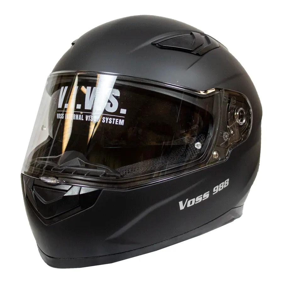 VOSS 988 MOTO-1 Matte Black Helmet EX-STOCK Canada