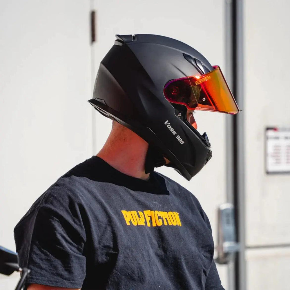 VOSS 988 MOTO-1 Matte Black Helmet EX-STOCK Canada
