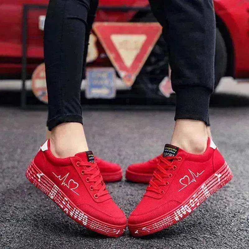 Valentine's Day Canvas Flats Lace-up Casual Shoes - EX-STOCK Canada