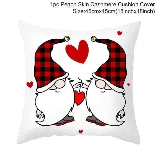 Valentine's Day Red Cartoon Letter Series Peach Skin Sofa Pillowcase - EX-STOCK Canada