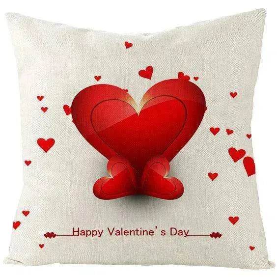Valentine's Day Red Heart Linen Pillowcase - EX-STOCK Canada