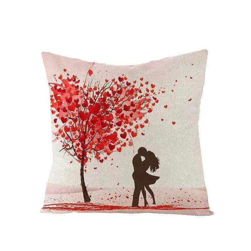 Valentine's Day Red Heart Linen Pillowcase - EX-STOCK Canada