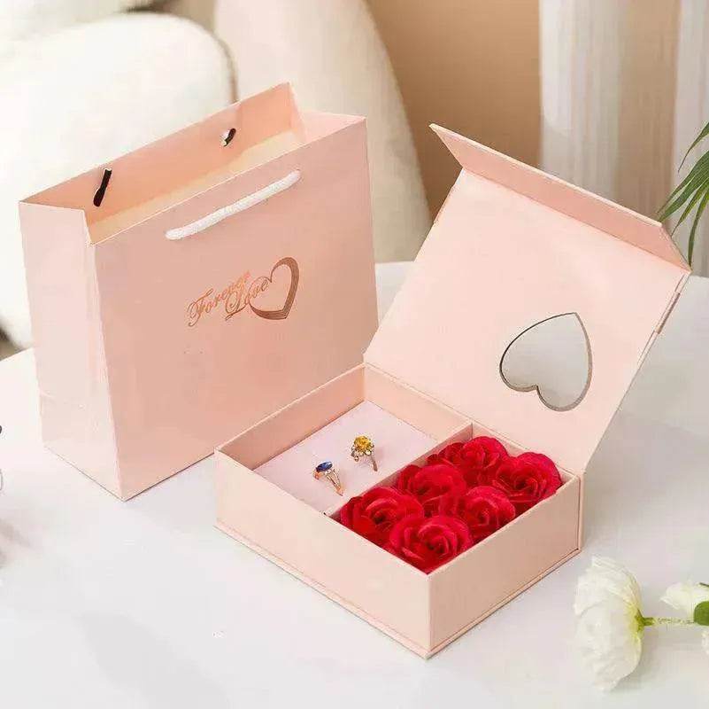 Valentine's Day Roses Love Jewelry Box Necklace Ring Ear Studs - EX-STOCK Canada