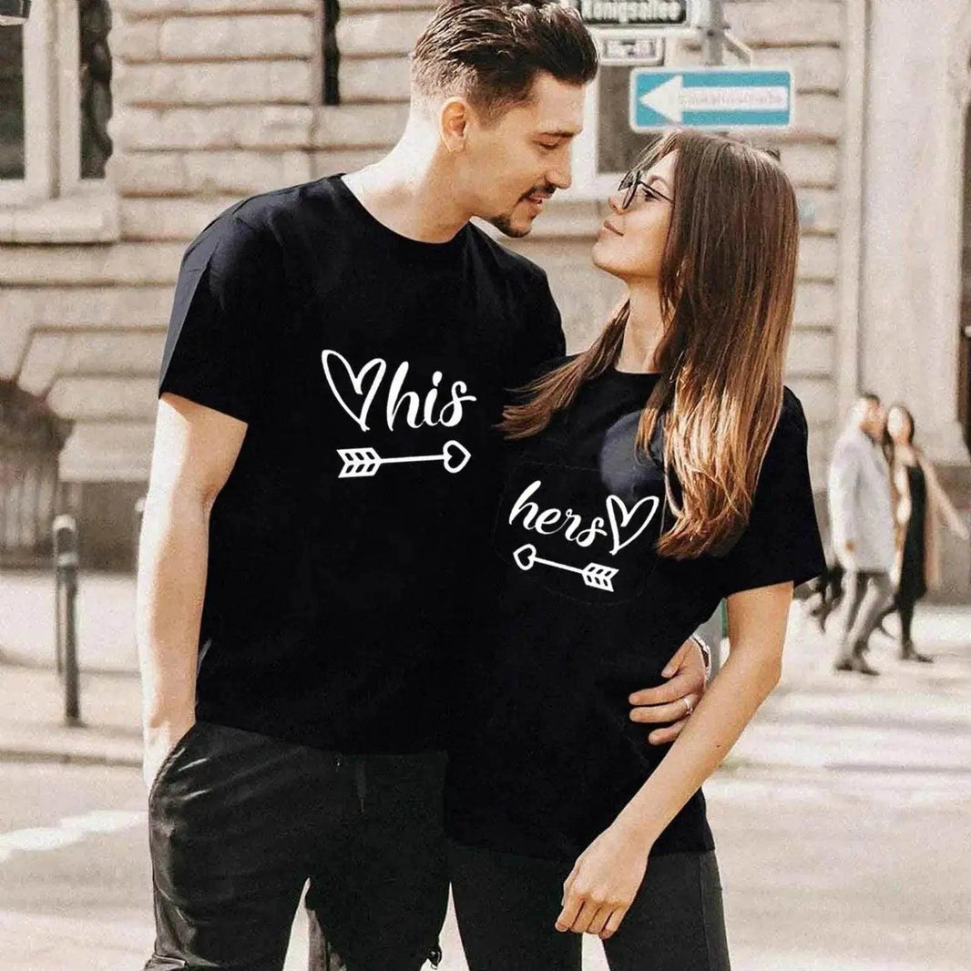 T-shirt de la Saint-Valentin pour couple à manches courtes - EX-STOCK Canada