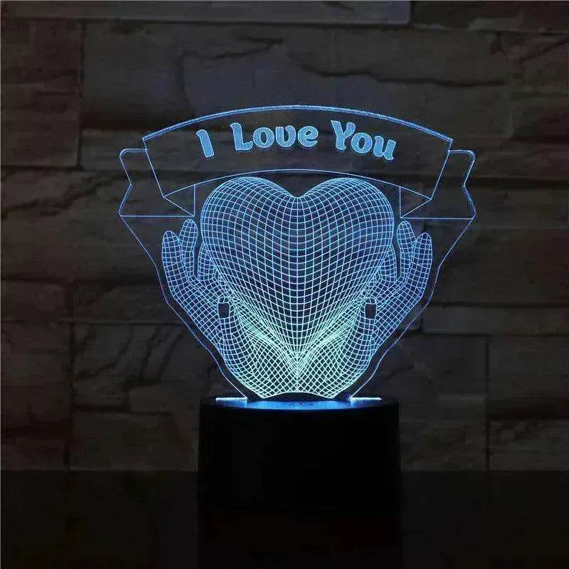 Valentines Day Gift Hands Holding Love 3D Night Light - EX-STOCK Canada