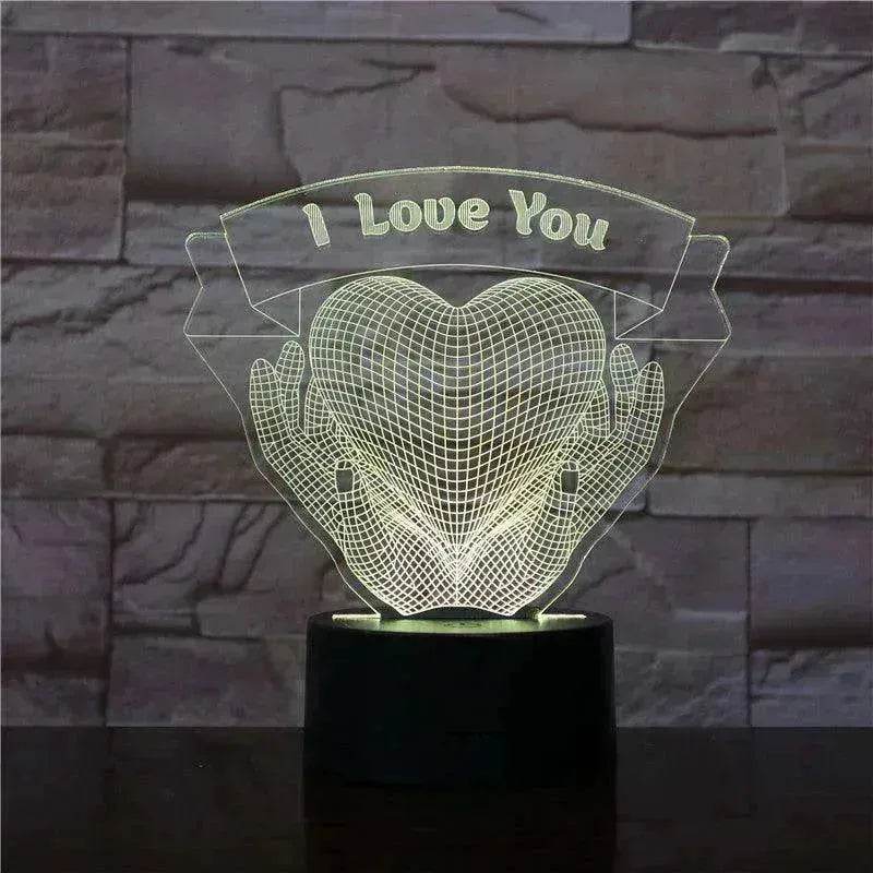 Valentines Day Gift Hands Holding Love 3D Night Light - EX-STOCK Canada