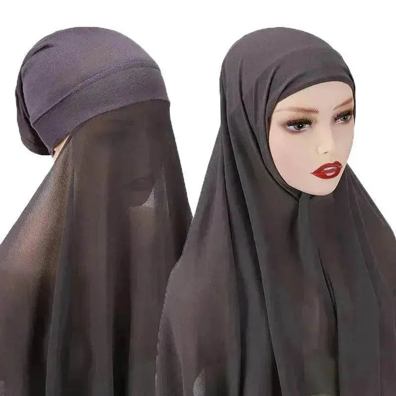 Veiled Arab Ladies Chiffon Turban Scarf Set - EX-STOCK Canada