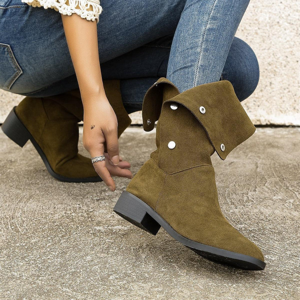 Versatile Riding European And American Trendy Unique Mid-calf Boots EX-STOCK Canada