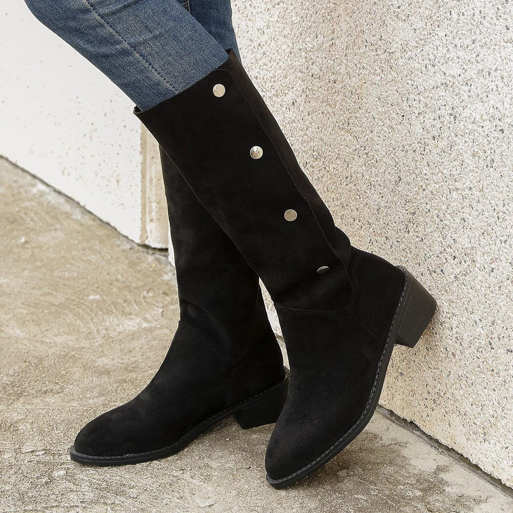 Versatile Riding European And American Trendy Unique Mid-calf Boots EX-STOCK Canada