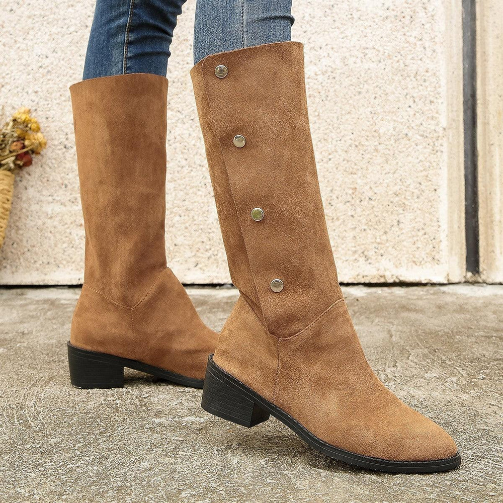 Versatile Riding European And American Trendy Unique Mid-calf Boots EX-STOCK Canada