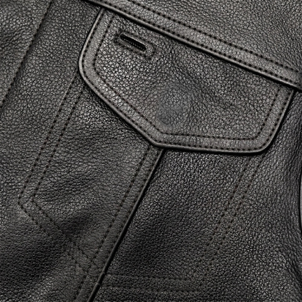Gilet da Club in Pelle da Uomo Open Road