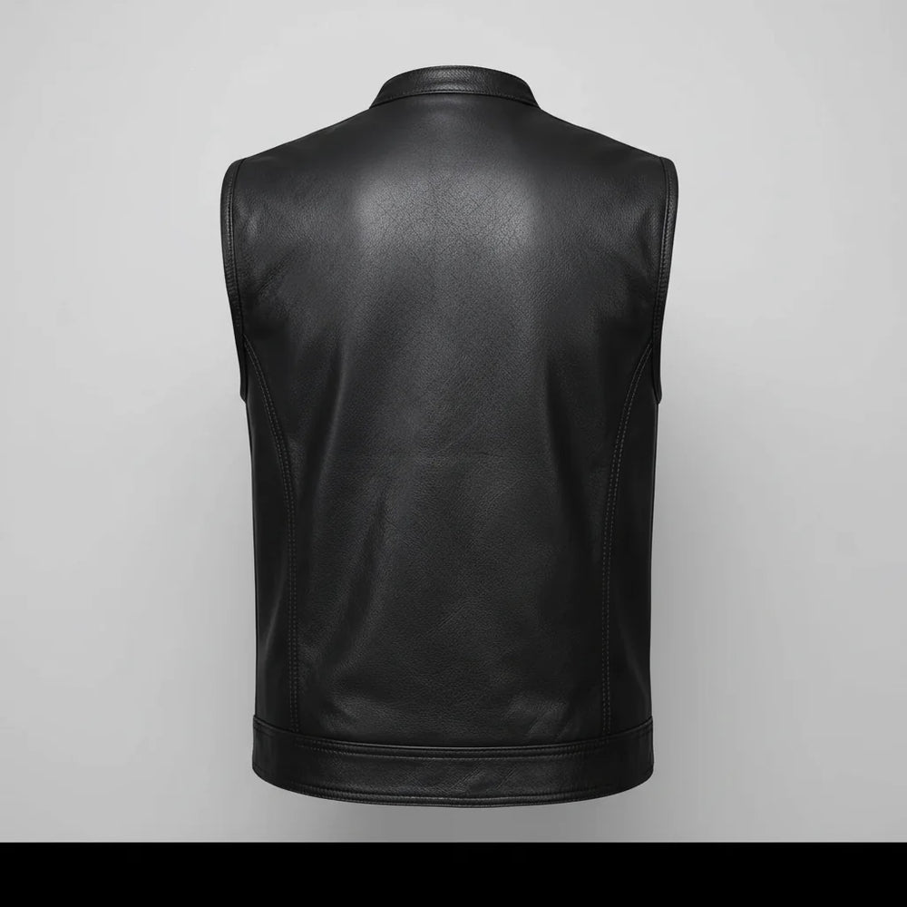 Gilet da Club in Pelle da Uomo Open Road