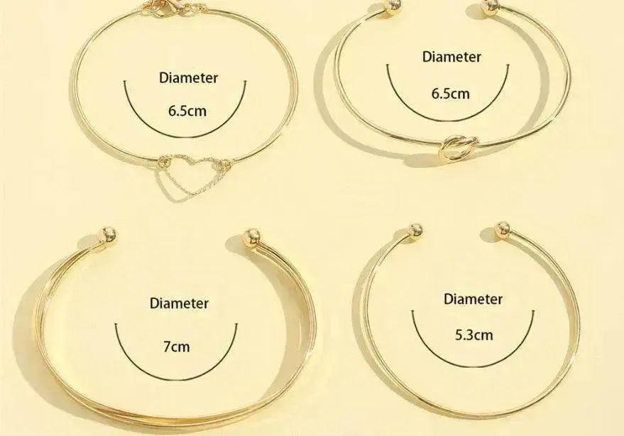 Pulsera de Carta de Amor con Corazón de Cristal Dorado Vintage para Mujer Moda Pulsera de Encantos Geométricos de Múltiples Capas Joyería Regalos - EX-STOCK Canada