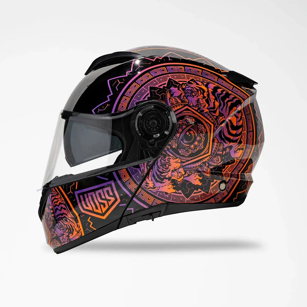 Voss 580 Conquest Gloss Neon Mandala MotorradhelmEX-STOCK Canada