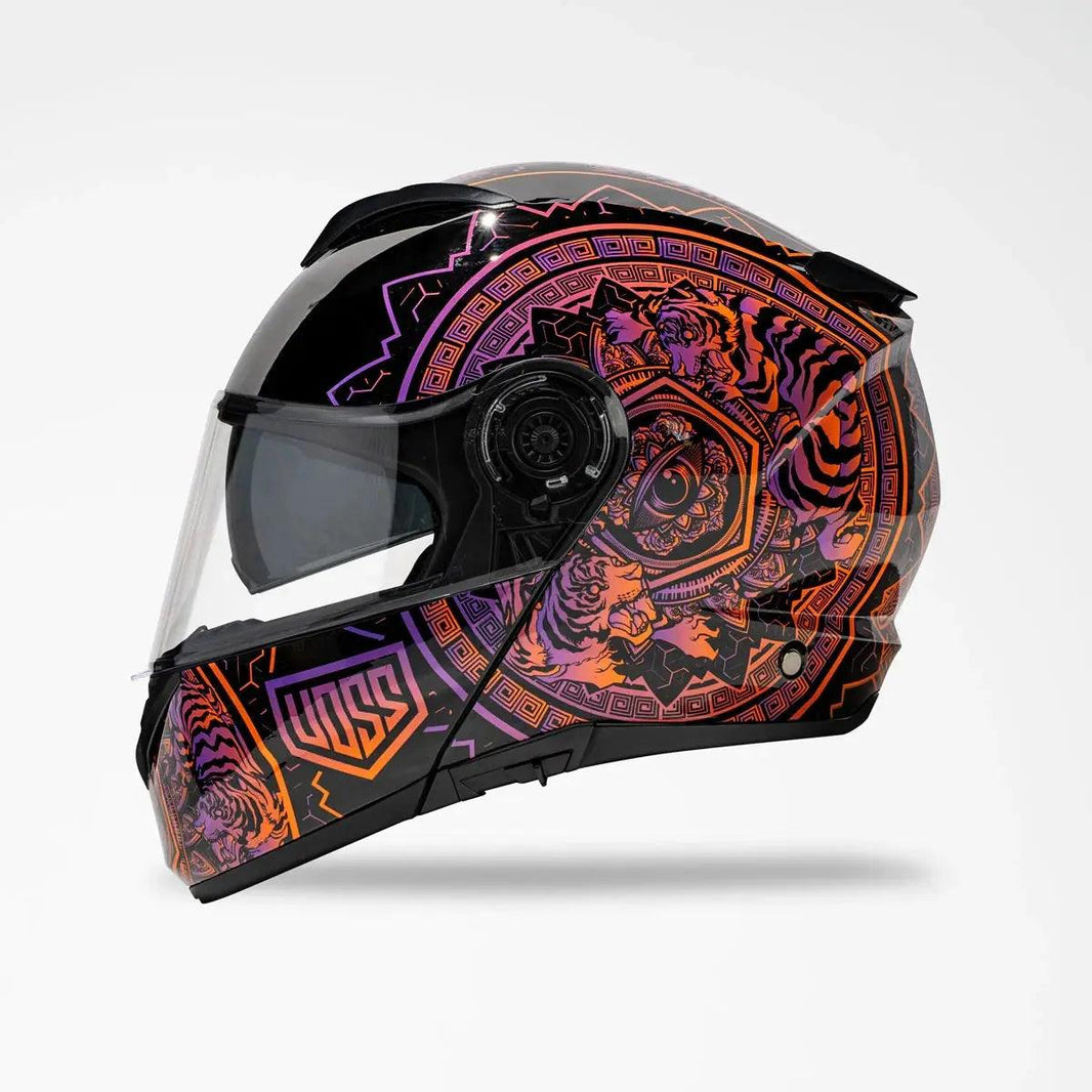 Voss 580 Conquest Glanz Neon Mandala MotorradhelmEX-STOCK Canada
