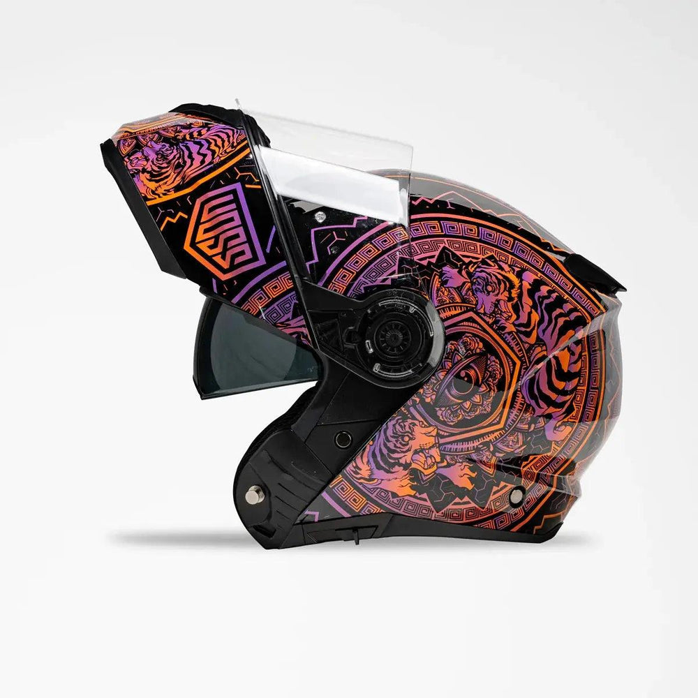 Casco Moto Voss 580 Conquest Gloss Neon MandalaEX-STOCK Canada