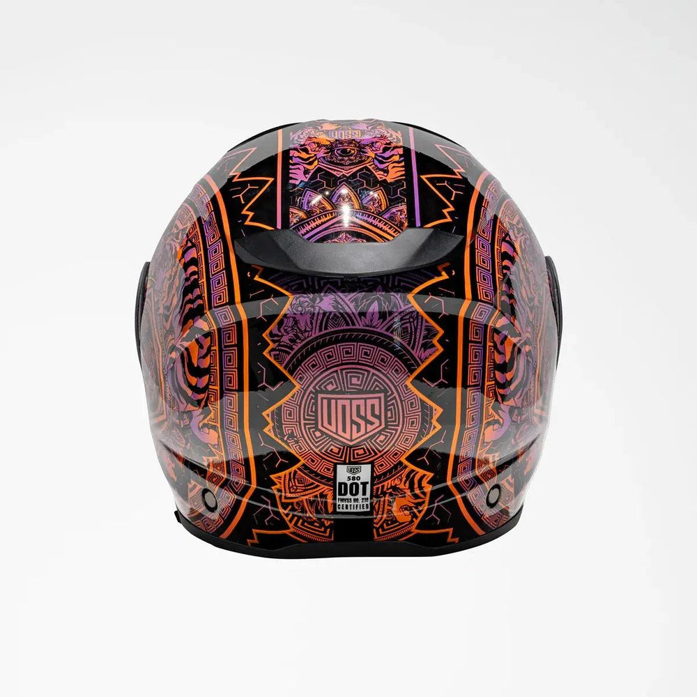 Casco Moto Voss 580 Conquest Gloss Neon MandalaEX-STOCK Canada