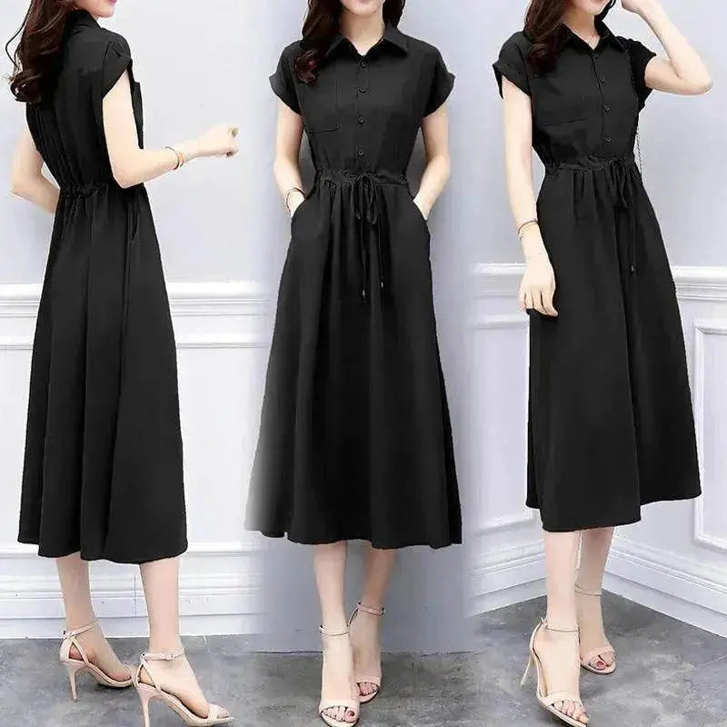 Waist-tight Slimming Elegant Casual Long Dress - EX-STOCK Canada