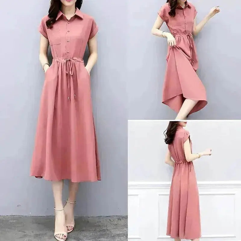 Waist-tight Slimming Elegant Casual Long Dress - EX-STOCK Canada