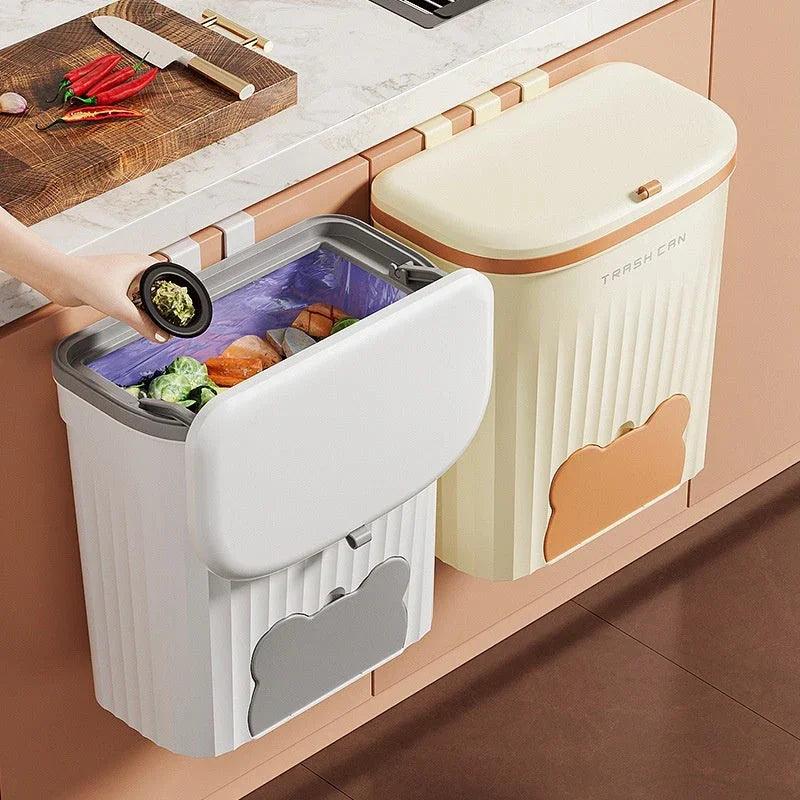 Cubo de Almacenamiento de Residuos de Cocina y Baño para el Hogar Montado en la Pared con TapaEX-STOCK Canada