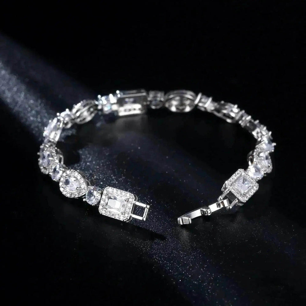 Braccialetto con Zirconi a Forma di Occhio di Cavallo Multi-forma a Goccia d'Acqua - EX-STOCK Canada