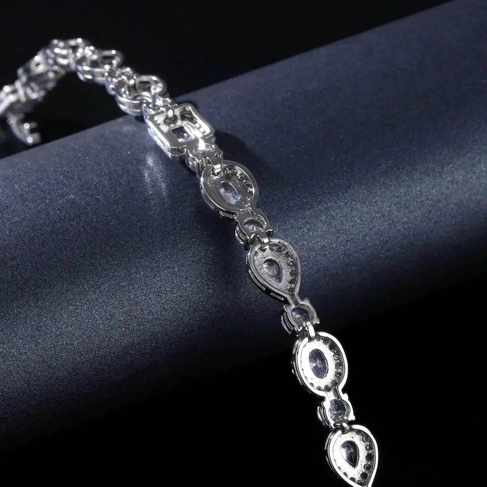 Braccialetto con Zirconi a Forma di Occhio di Cavallo Multi-forma a Goccia d'Acqua - EX-STOCK Canada