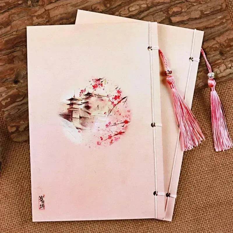 Watercolor Retro Chinese Style Line-bound Book - EX-STOCK Canada