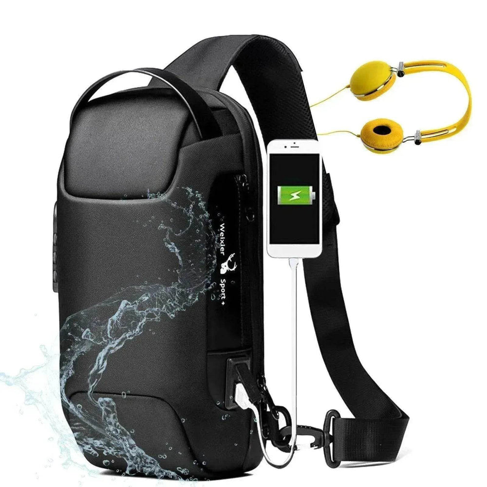 Waterproof USB Anti-theft Bag Oxford Sling - EX-STOCK Canada