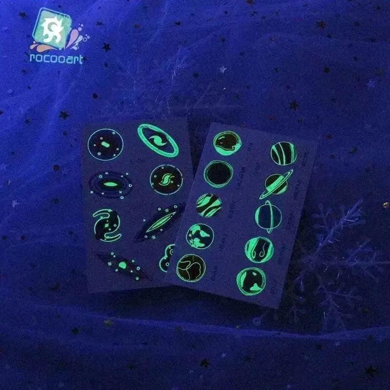 Adesivi tatuaggio luminosi per bambini a prova d'acqua a tema aerospaziale - EX-STOCK Canada