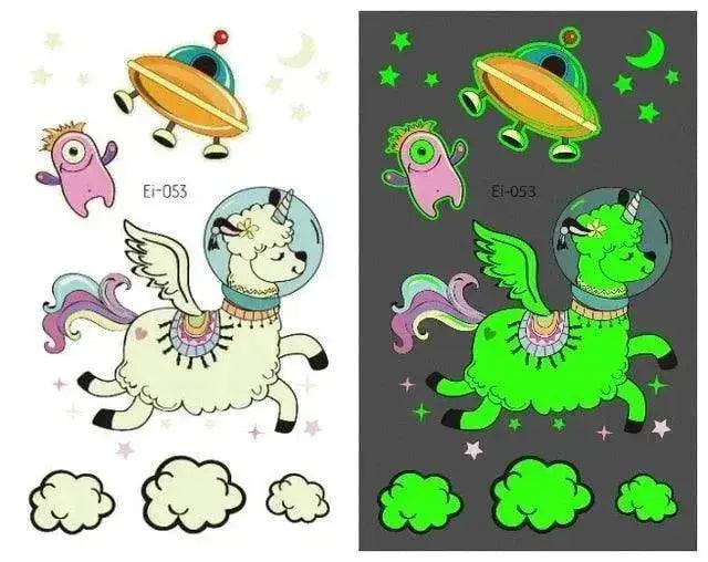 Adesivi tatuaggio luminosi per bambini a prova d'acqua a tema aerospaziale - EX-STOCK Canada