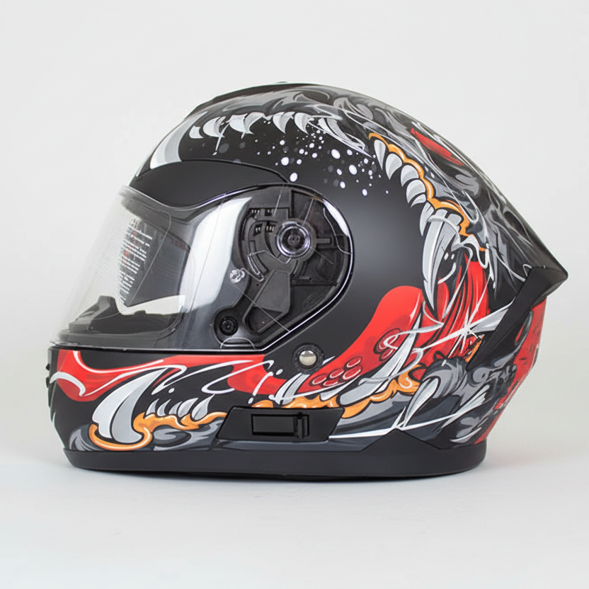 Casco de Motociclista Calavera Monstruo de Cuero de la Costa Oeste