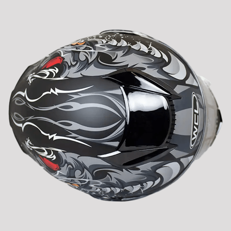 Casco de Motociclista Calavera Monstruo de Cuero de la Costa Oeste