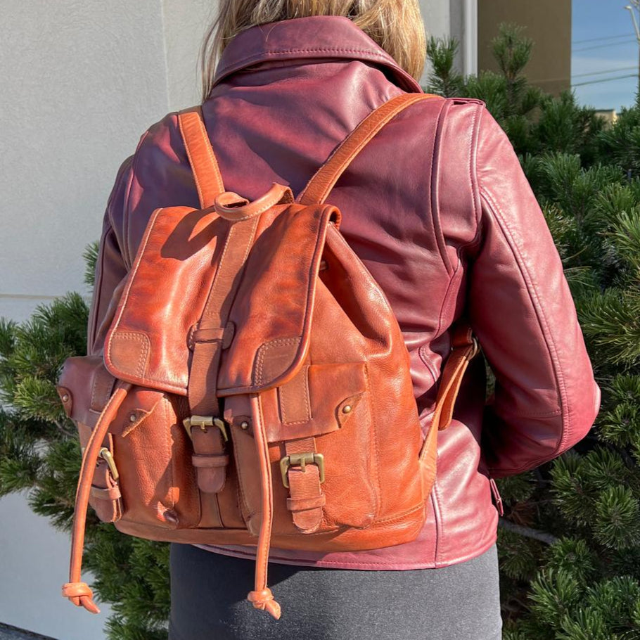 Leather Drawstring Backpack EX-STOCK Canada