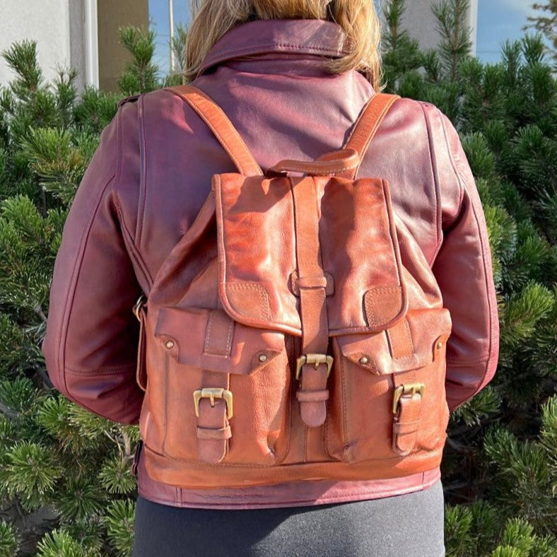 Leather Drawstring Backpack EX-STOCK Canada