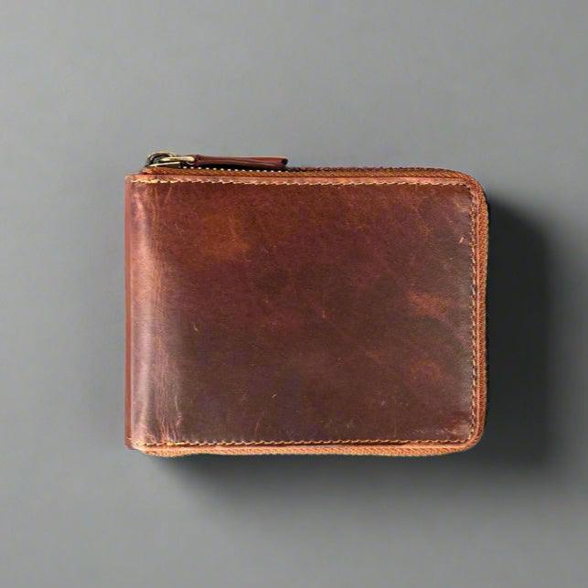 Portafoglio da uomo in pelle di mucca con cerniera a giroEX-STOCK Canada