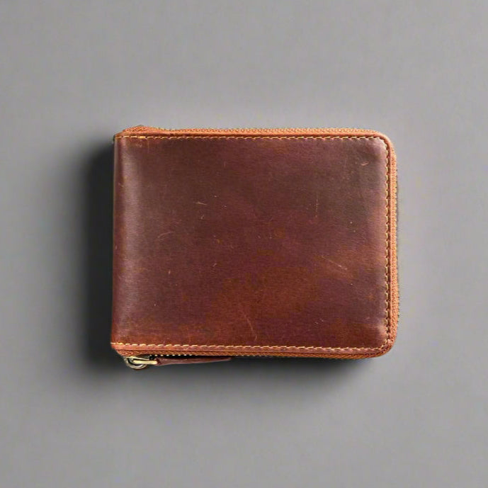 Men’s Zip-Around Cow Leather Wallet EX-STOCK Canada