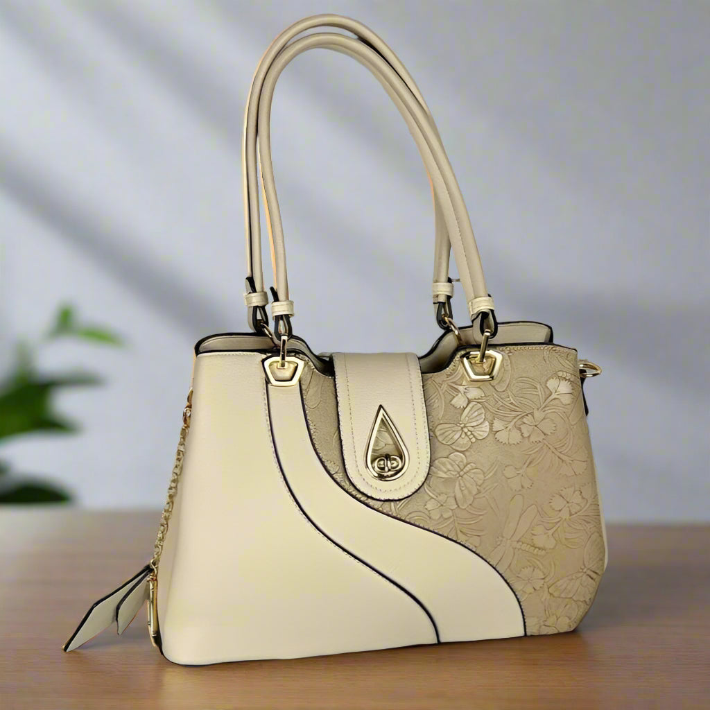 Temptation Italy Faux Leather 2-Handle Bag with Dragonfly and Flowers EX-STOCK Canada