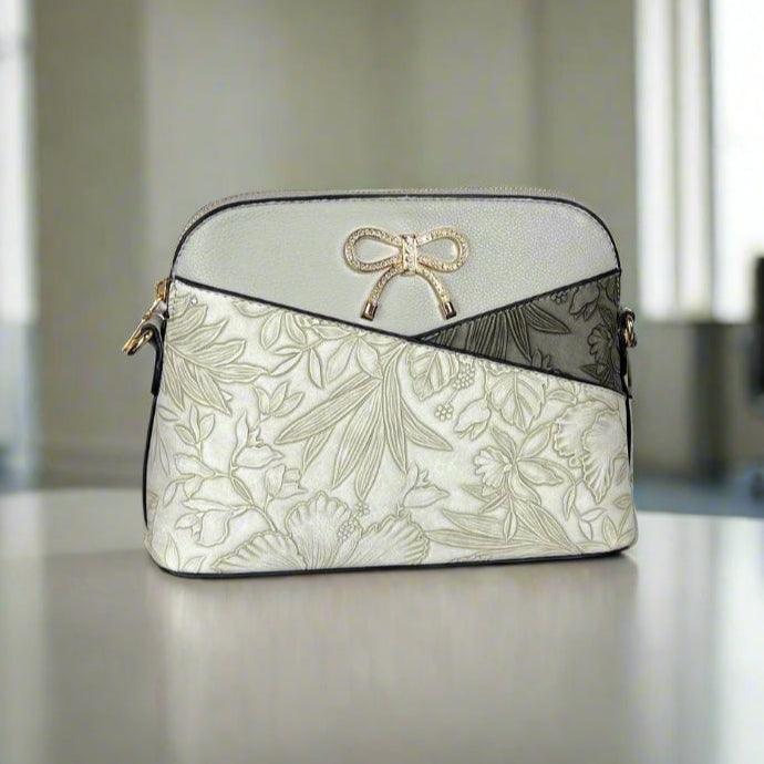 Temptation Italien Kunstleder Kleine Umhängetasche mit Blumenmuster | EX-STOCK Canada