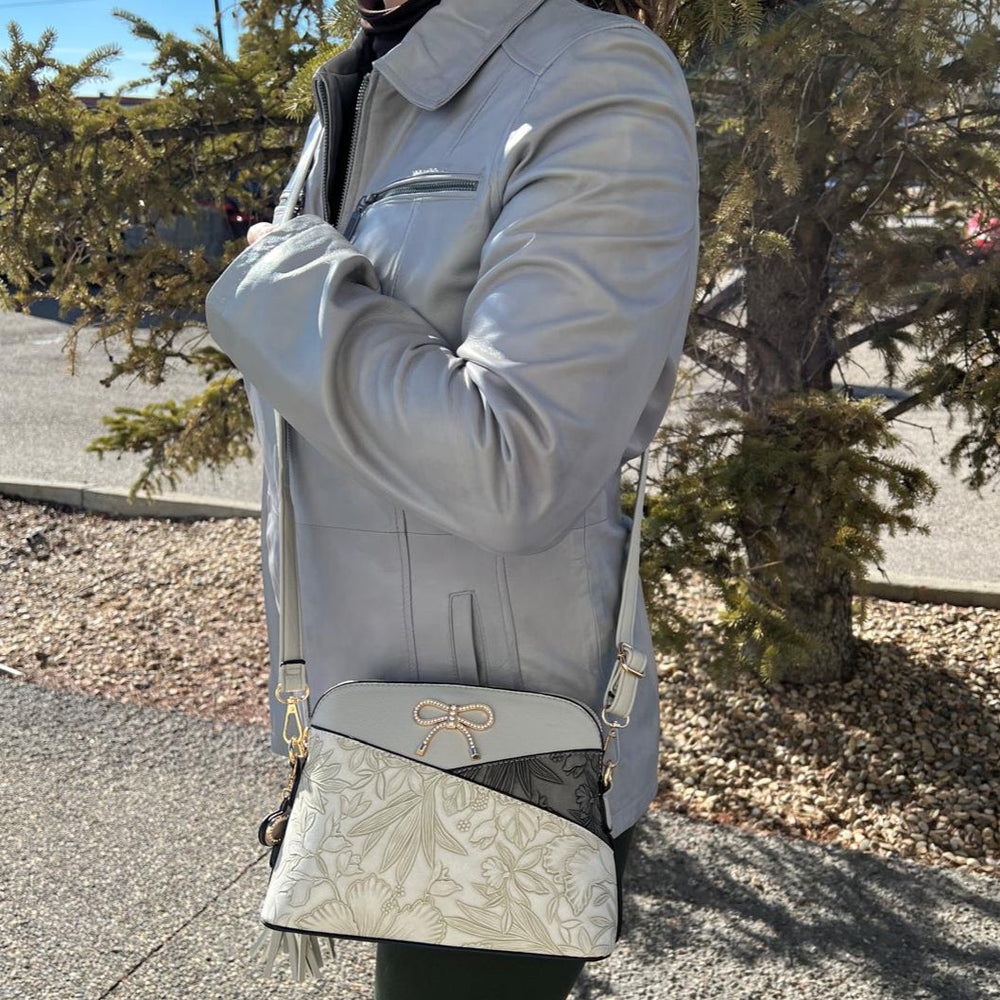 Temptation Italy Faux Leather Small Crossbody Bag with Floral Design EX-STOCK Canada